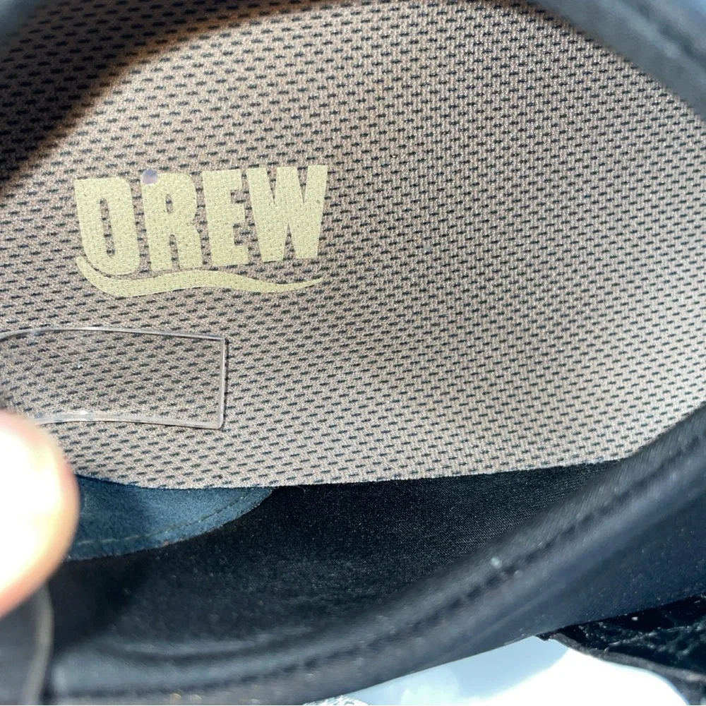DREW Black Patent‎ Croc-Embossed Mary Jane Flat